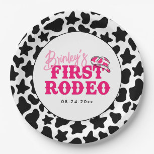 Cowgirl Disco Roze Eerste Rodeo Papieren Bordje