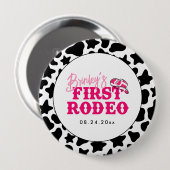 Cowgirl Disco Roze Eerste Rodeo Ronde Button 4,0 Cm (Voorkant /achterkant)