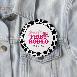 Cowgirl Disco Roze Eerste Rodeo Ronde Button 4,0 Cm