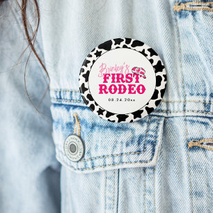 Cowgirl Disco Roze Eerste Rodeo Ronde Button 4,0 Cm