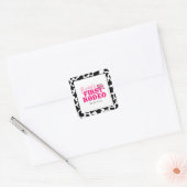 Cowgirl Disco Roze Eerste Rodeo Vierkante Sticker (Envelop)