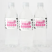 Cowgirl Disco Roze Eerste Rodeo Waterfles Etiket (Flessen)
