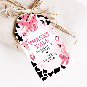 Cowgirl Disco Verjaardagsfeest Favoriet Tags Cadeaulabel