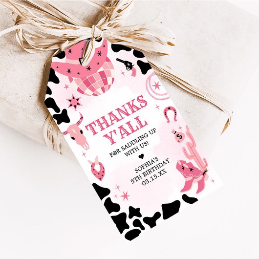 Cowgirl Disco Verjaardagsfeest Zakjes Labels Cadeaulabel