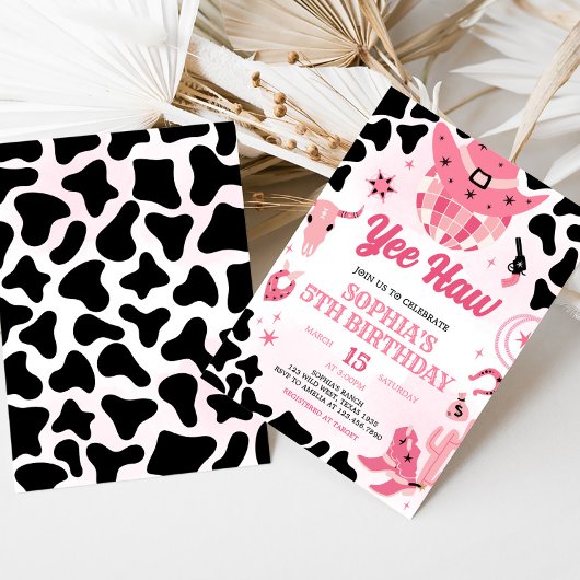 Cowgirl Disco verjaardagsfeestje Kaart