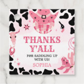 Cowgirl Disco verjaardagsfeestje plein Bedankjes Labels (Voorkant)
