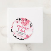 Cowgirl Disco Verjaardagsfeestje Ronde Bedankjes Labels (In situ)