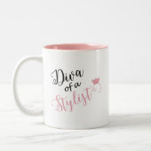 "Cowgirl Diva Hair Stylist" Mok van tweetone koffi (Links)