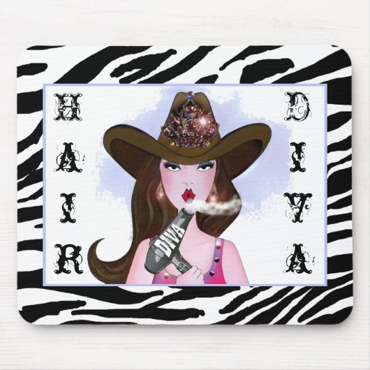 "Cowgirl Diva" Hair Stylist Muismat (Voorkant)