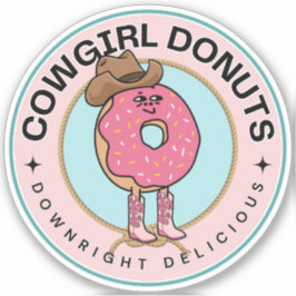 Cowgirl Donut, Grappige Roze Sprinkles Sticker