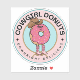 Cowgirl Donut, Grappige Roze Sprinkles Sticker