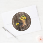 cowgirl | Drive-by Baby shower Bedankt Favor Ronde Sticker (Envelop)