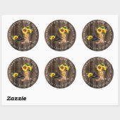 cowgirl | Drive-by Baby shower Bedankt Favor Ronde Sticker (Vel)