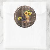 cowgirl | Drive-by Baby shower Bedankt Favor Ronde Sticker (Tas)