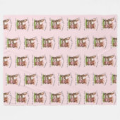 Cowgirl Dromen Kunnen Echte Roze Fleece Deken Kome (Voorkant (Horizontaal))