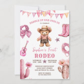 Cowgirl eerste Rodeo Cactus verjaardag Kaart (Voorkant)