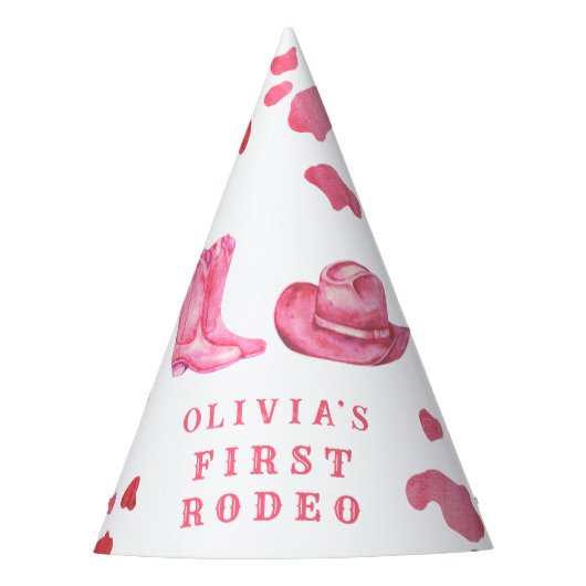 Cowgirl Eerste Rodeo Feesthoed Feesthoedjes (Voorkant)