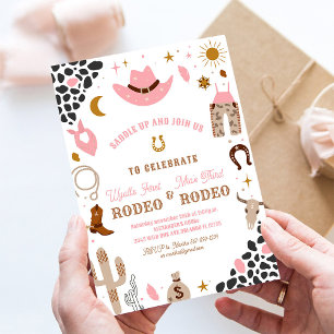 Cowgirl Eerste Rodeo Gezamenlijke Verjaardagsuitno Kaart