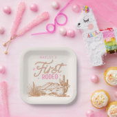 Cowgirl Eerste Rodeo Verjaardag Borden Papieren Bordje (Feest)