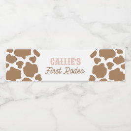 Cowgirl Eerste Rodeo Verjaardag Waterfles Etiket