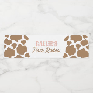Cowgirl Eerste Rodeo Verjaardag Waterfles Etiket