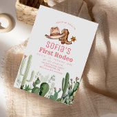 Cowgirl Eerste Rodeo Verjaardagsfeest Kaart