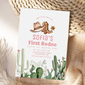 Cowgirl Eerste Rodeo Verjaardagsfeest Kaart