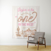 Cowgirl eerste verjaardag Tapestry Wandkleed (In situ)