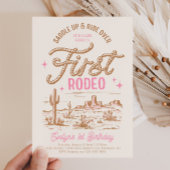 Cowgirl Eerste Verjaardag uitnodiging