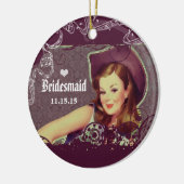 Cowgirl Eggplant Bridesmaid kerstversiering Keramisch Ornament (Links)