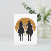 Cowgirl en Cowboy Briefkaart (Staand voorkant)