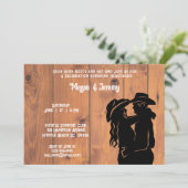Cowgirl en Cowboy Ontvangst Uitnodiging (Staand voorkant)