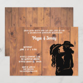 Cowgirl en Cowboy Ontvangst Uitnodiging (Voorkant / Achterkant)