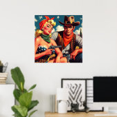 cowgirl en cowboy poster (Thuiskantoor)