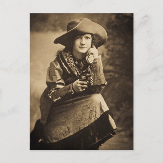 Cowgirl en haar Six Shooter  Briefkaart (Voorkant)