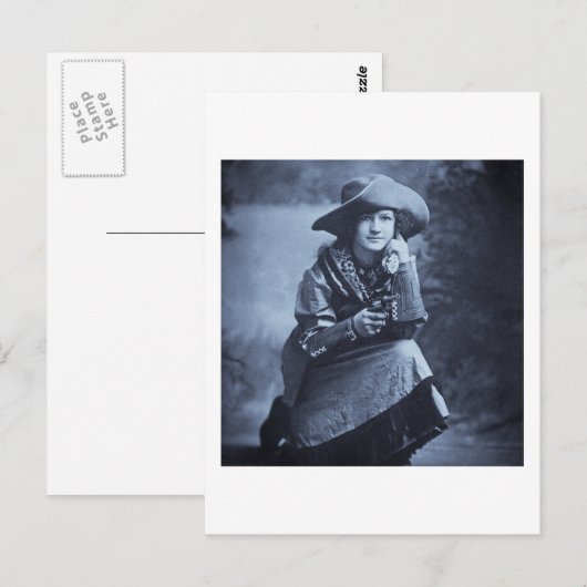 Cowgirl en haar zes schutter Briefkaart (Voorkant / Achterkant)