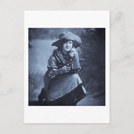 Cowgirl en haar zes schutter Briefkaart (Voorkant)