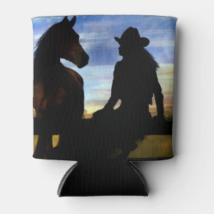 Cowgirl en Paard Country Western Blikjeskoeler