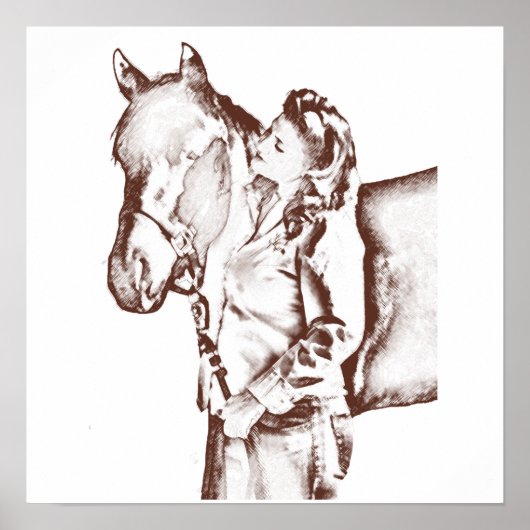 Cowgirl en paard uit 1940 poster (Voorkant)