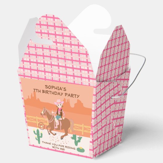  Cowgirl en paard Verjaardagsfeest Bedankdoosjes (Geopend)