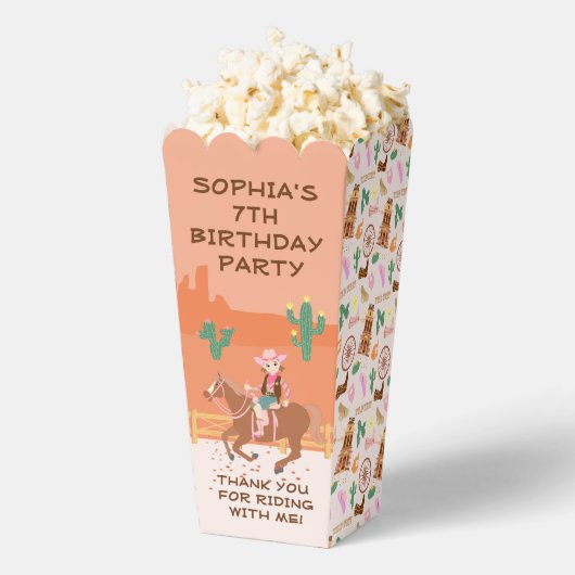  Cowgirl en paard Verjaardagsfeest Bedankdoosjes (Popped)
