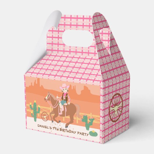  Cowgirl en paard Verjaardagsfeest Bedankdoosjes (Achterkant)