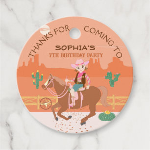  Cowgirl en paard Verjaardagsfeest Bedankjes Labels