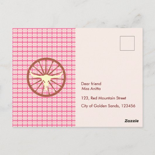 Cowgirl en paard Verjaardagsfeest Briefkaart (Achterkant)