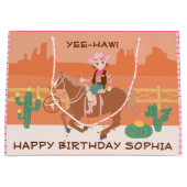  Cowgirl en paard Verjaardagsfeest Groot Cadeauzakje (Voorkant)