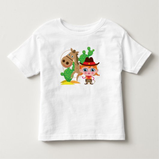Cowgirl en paarden kinder shirts (Voorkant)