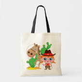 Cowgirl en paarden tote bag (Voorkant)