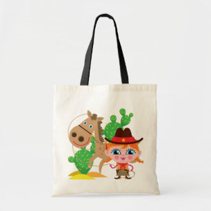 Cowgirl en paarden tote bag