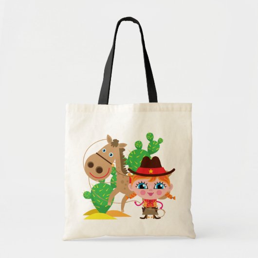 Cowgirl en paarden tote bag (Voorkant)