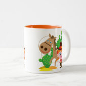 Cowgirl en paarden tweekleurige koffiemok (Voorkant rechts)